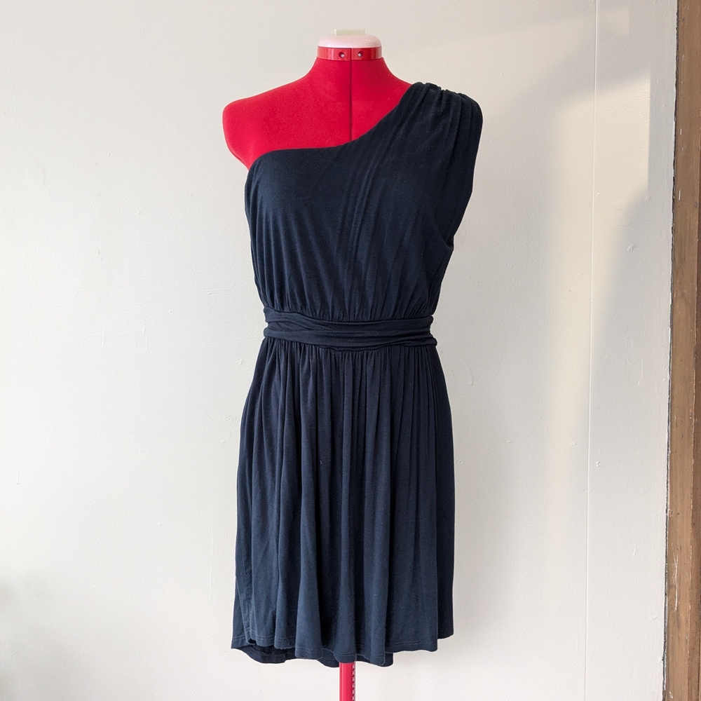 Lush Navy One-Shoulder Dress